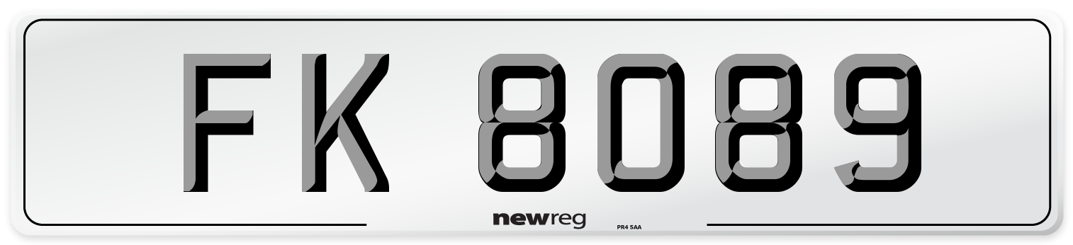 FK 8089 Number Plate from New Reg